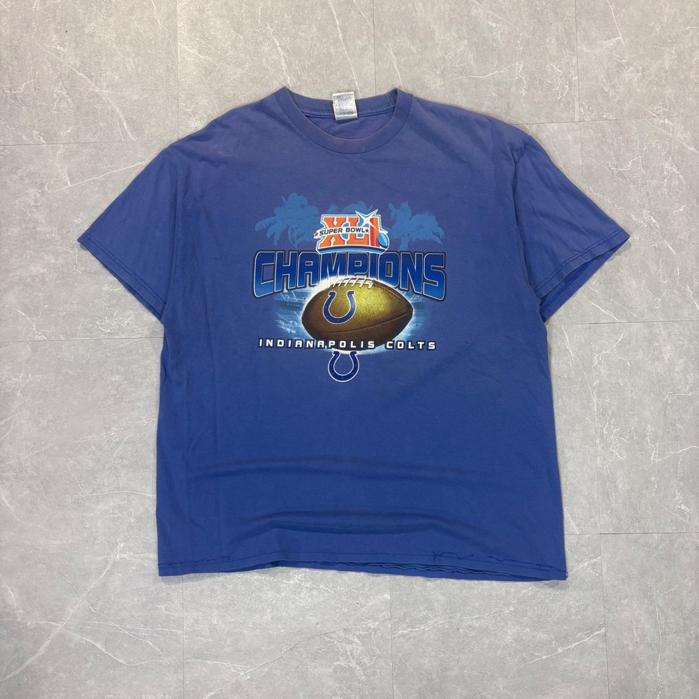 Tennessee River Indianapolis Colts Super Bowl XLI Champions Blue T-Shirt Mens XL